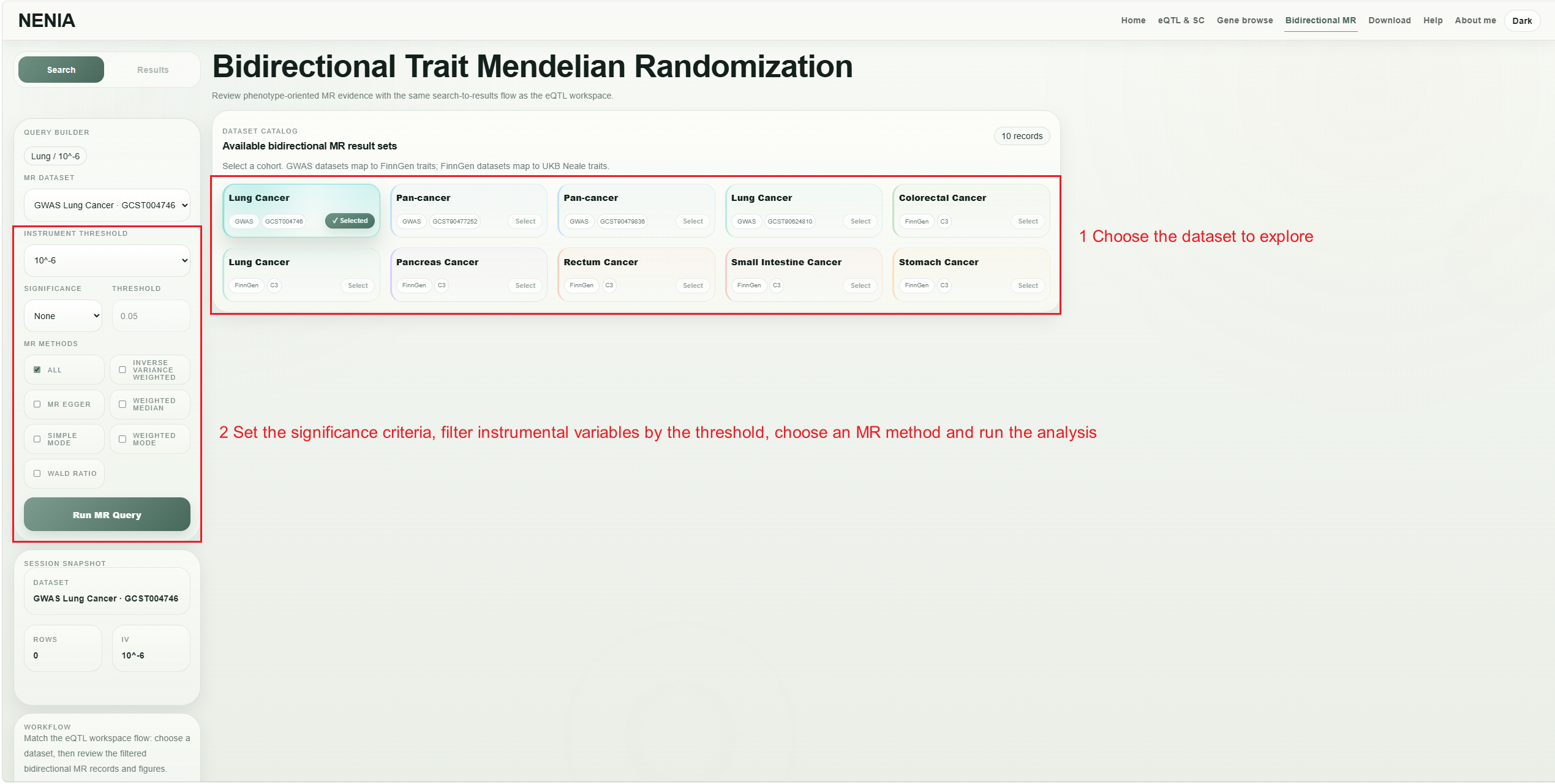 Bidirectional MR tutorial step 2